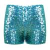 Kids Boys Girls Dance Shorts Shiny Sequins Solid Color Good Elastic Waist Stage Performance Athletic Wear