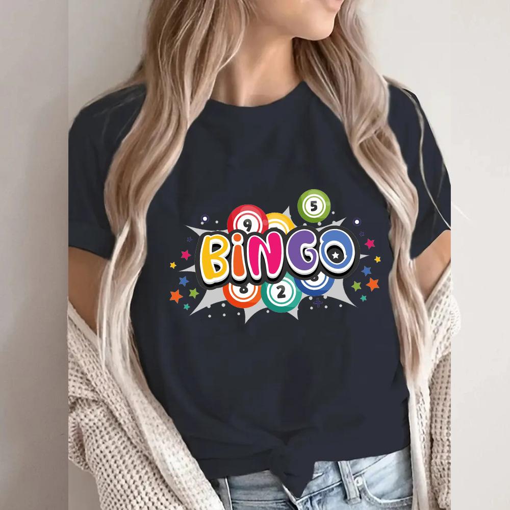 Bingo Night Print Graphic Streetwear Fashion T-Shirts Harajuku Clothes Short Sleeve Summer Tee Casual Female Tops