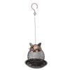 Hanging Bird Feeder for Outdoor Iron Squirrel Proof Retro Cat Shaped Metal Mesh Wild Bird Feeder for Garden Decor