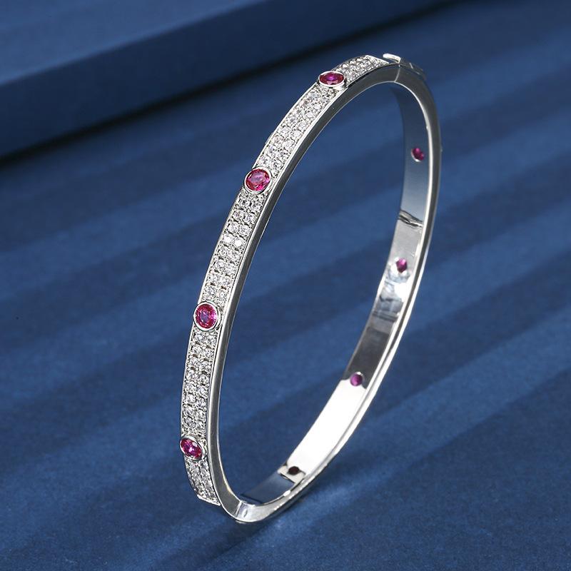 Jewelry Simulation Color Treasure Corundum Retro Full Diamond Bracelet Female
