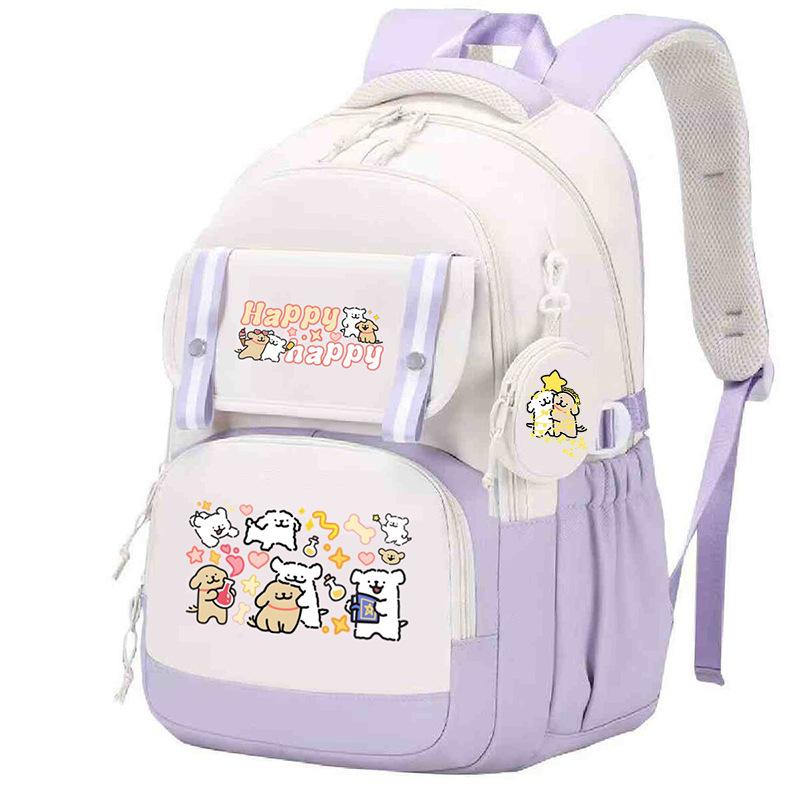 Line puppy cute college style schoolbag large capacity foreign trade campus junior high school students versatile children's backpack