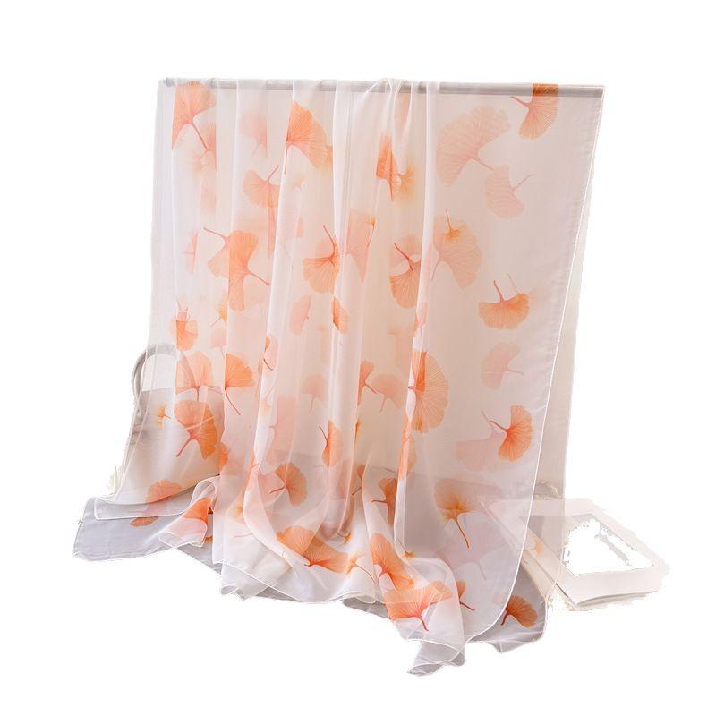 Purple Flower Rhyme Encryption Yourou Gauze Printing Spring And Summer Silk Scarf Large Long Scarf Travel Shawl Sunscreen Women'S Scarf Headscarf