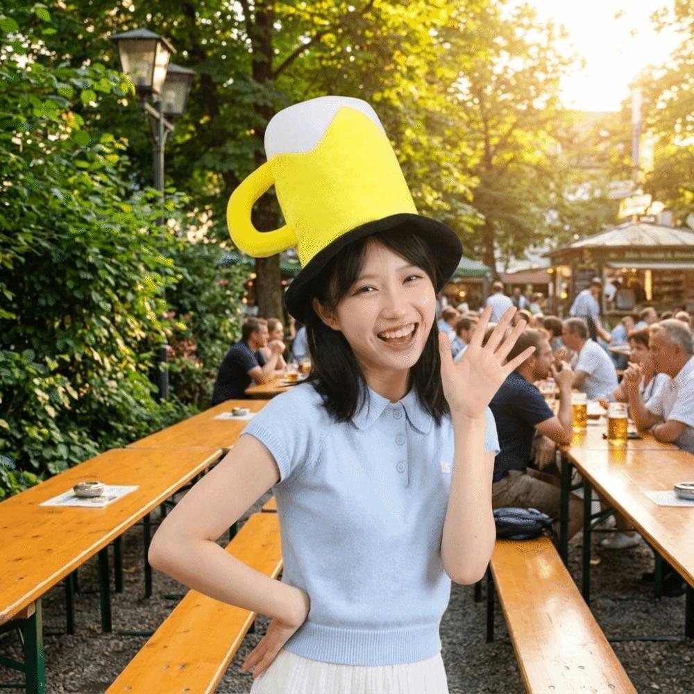 Funny Beer Mug Hat Cartoon Cosplay Headgear Lightweight Halloween Headgear Stage Performance