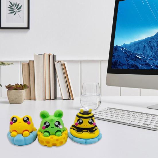 1/3 Stück 3D-gedrucktes Tier-Klicker-Spielzeug Cartoon-Maus Frosch Biene Dekompressionsknopf Fidget-Spielzeug Angst Stressabbau Schreibtischspielzeug