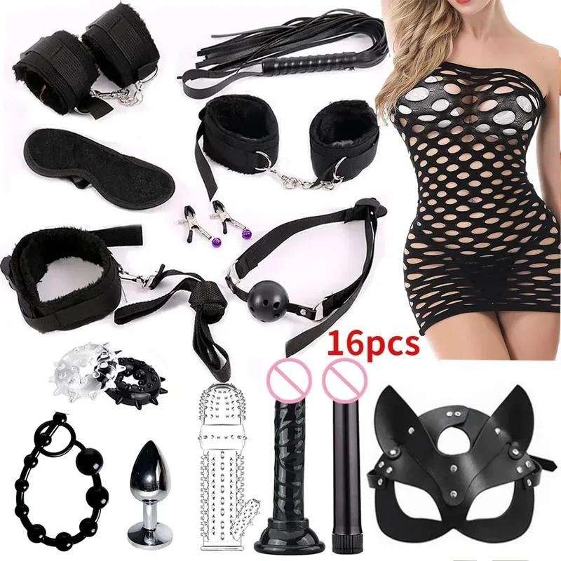 Sex toys for women BDSM sexual couples kit erotic accessories handcuffs for session Anal plug sex game Adult Sexy Toys sexyshop