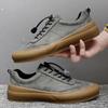 Nya Herrsneakers Mode Herr Casual Loafers Äkta Läderskor Utomhus Snörning Andningsbara Fritid Skateboard Herrloafers