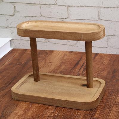 Double Wooden Shelving Table Top Dresser Cosmetics Storage Rack Jewelry Rack Succulent Display Flower Rack Dessert Rack