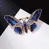 Broche Papillon Strass Émail Peint Alliage Épinglette pour Accessoires Vêtements Femme