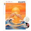 Frameless Pearl Painting DIY Kit Jumping Dolphins Sunset Ocean Waves 3D Sparkling Bead Canvas Relaxing Creative Craft for Art Lovers