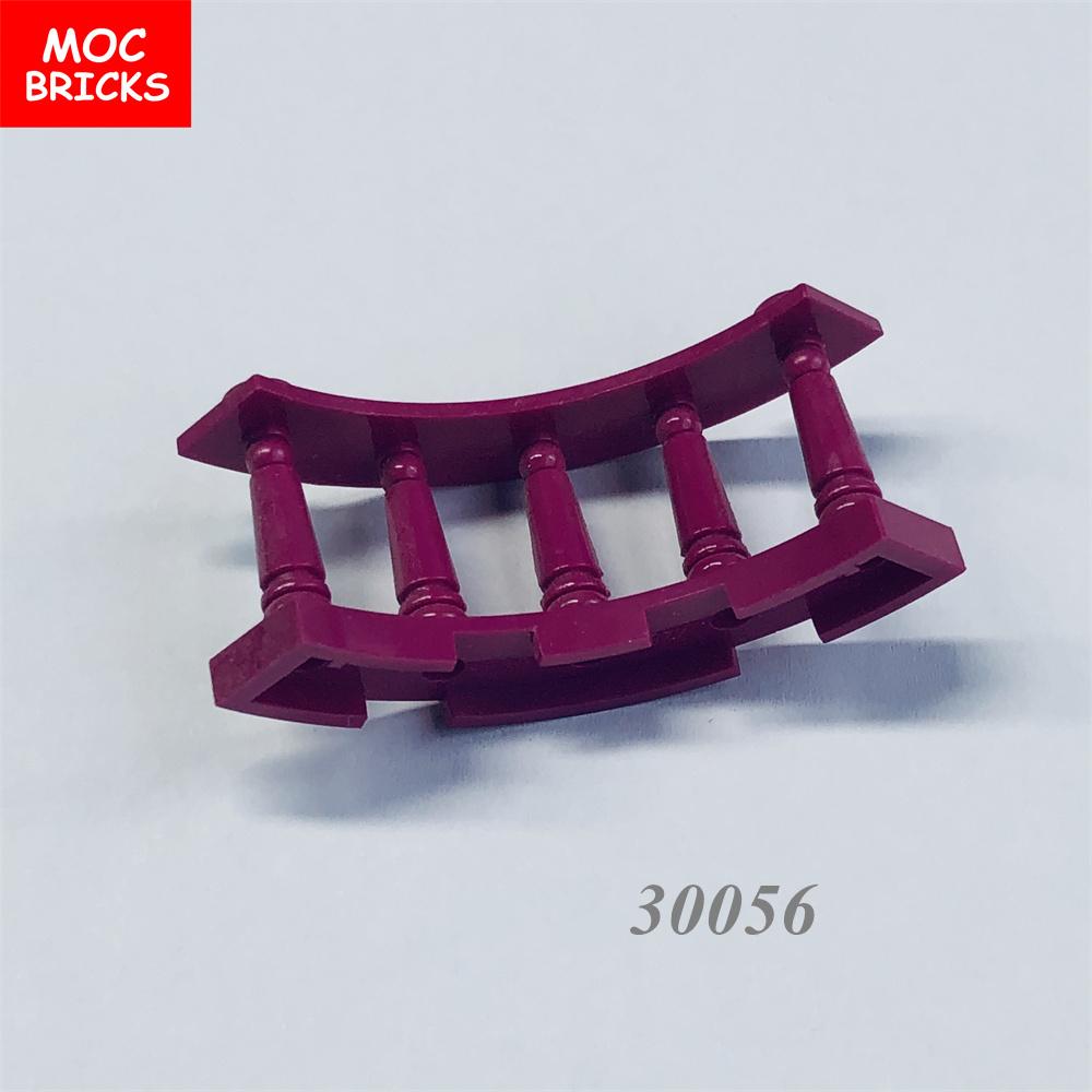 Non-Toxic 10Pcs Moc Bricks Fence Curved Railing 1 X 4 X 2 30055 15332 4 X 4 X 2 30056 Model Assembles Building Blocks Chilren'S Toys
