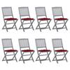 Maison Exclusive - Chaises Pliantes 8 Pièces Avec Coussins En Bois D'acacia Massif