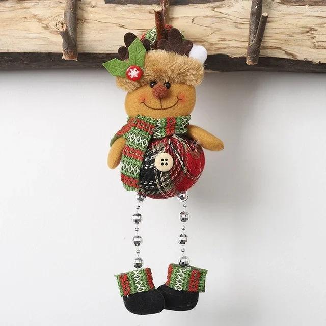 

1 Pcs Christmas Decorations Window Decorations Room Decorations Small Figurines Plaid Cloth Beads Legs Holiday Pendants Gifts reindeer