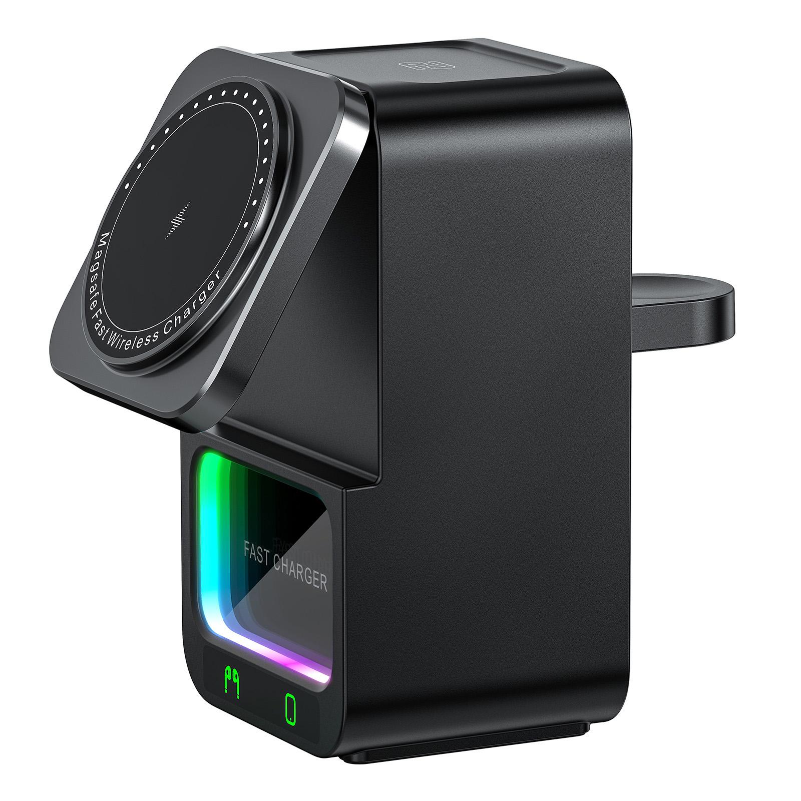 

DH19 5 in 1 Bluetooth-compatible Speaker Multi-Function Wireless Charger Dock for Apple Watch/Mobile Phone/TWS Earbuds Black