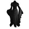 Damen Casual Fashion Langarm Halloween Grafik bedruckt Vintage Lange Kleider