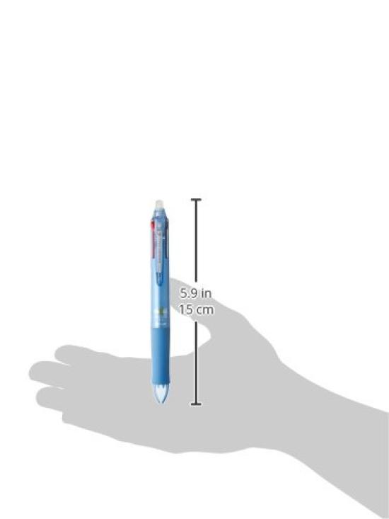 Pilot Frixion Ball 4 Ballpoint Extra 4 Colors Light Blue Pen, 0.5mm Fine, (Black, Red, Blue, Green), (LKFB-80EF-LB)