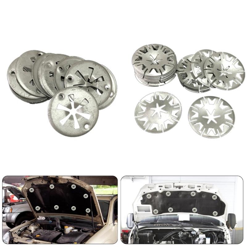 Clamping Discs Heat Protection Plate, 30mm Metal Heat Plate Spring Rings Assortment Clips for Attaching Heat Shield