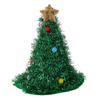 Christmas Tree Hat Glitter Tinsel Santa Hat for Adults Children Funny Holiday Party Acceesory