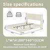 Modern minimalist soft bed, 140*200CM, beige, multifunctional bedroom furniture, low box bed frame without lifting rod, include140*200cm mattress.