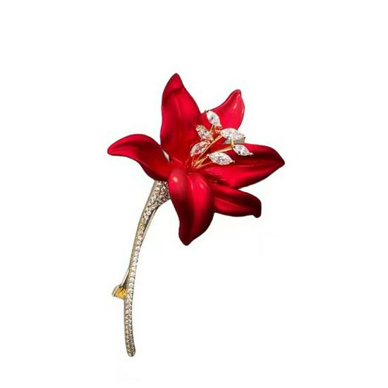 

Корейская роскошная брошь в виде цветка тюльпана с жемчугом - элегантный высококачественный женский аксессуар