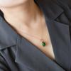 Hotan Jade S925 Silver Inlaid Jasper Egg Face Pendant for Women