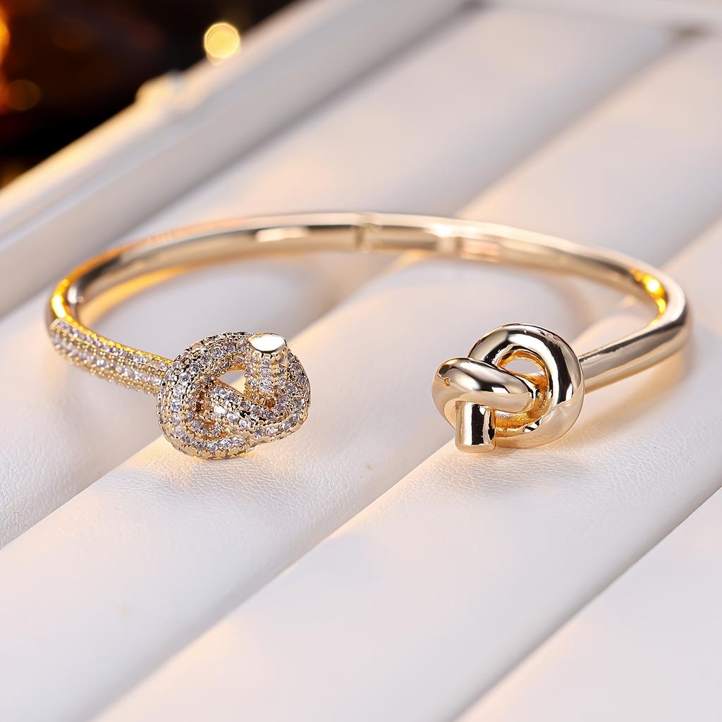1Fashionable Women's Bracelet Exquisite Pcs Knot-shaped Open Design Inlaid with Sparkling Zirconia Date/Gift/Daily Commute
