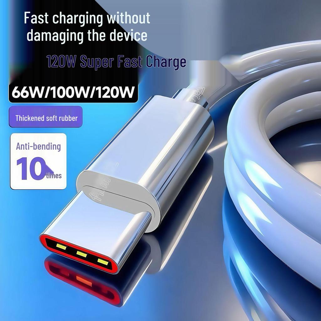 In-Stock 2-Meter Super-Fast Charging Cable for Huawei, OPPO, Xiaomi, Vivo - Type-C Flash Charge Compatible.