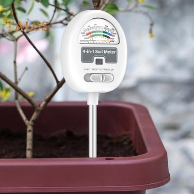 4-in-1 Soil Test Moisture Meter with Adjustable Probe High Accuracy No Battery Required Portable Light Nutrient Tester pH Meter
