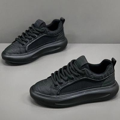 Summer Men's Shoes New Mesh Breathable Thick Baseplate Shoes Men's Soft Sole Versatile Casual White Shoes