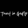 Bible Verses Christian Mirror Sticker - Trust In God, Faith Hope Love, Self Adhesive Shiny Look, "Trust In God" Pattern with Heart Shape
