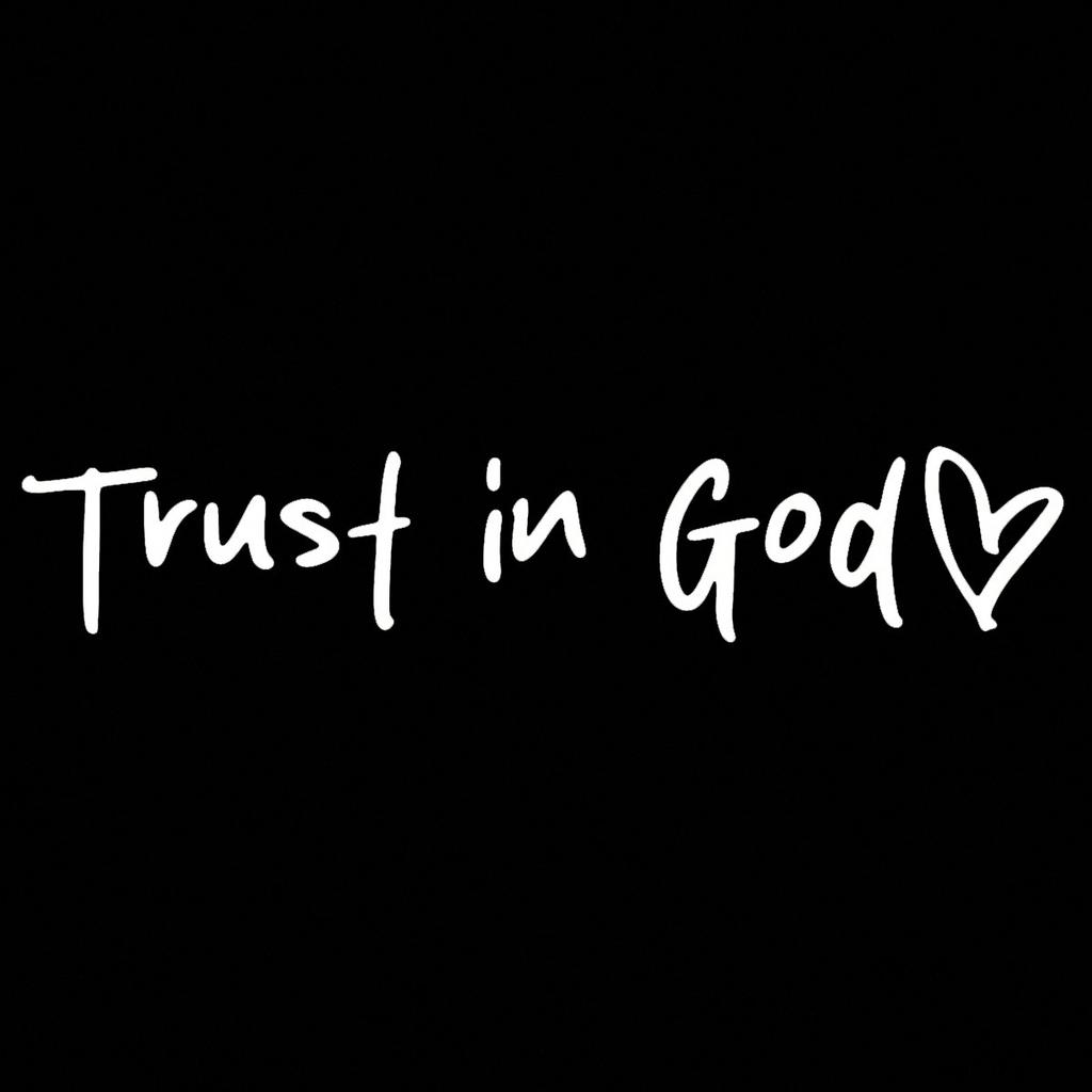 Bible Verses Christian Mirror Sticker - Trust In God, Faith Hope Love, Self Adhesive Shiny Look, "Trust In God" Pattern with Heart Shape