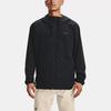Under Armour Woven Series Pure Color Logo Hooded Windbreaker Jacket Men Black 1361612-001