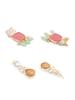 Set of 2 Multicolor Ethnic Enamel Yellow Gold Drop Earrings For Women