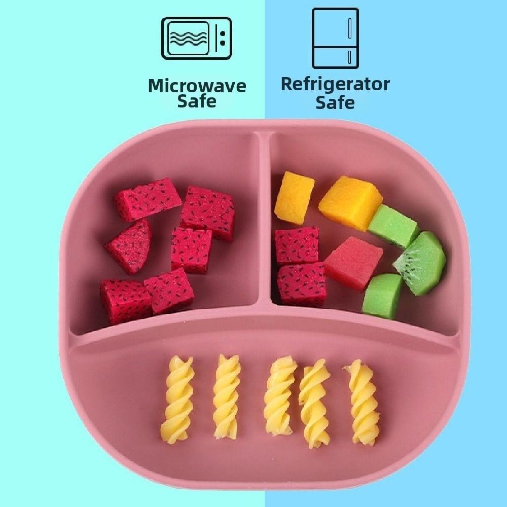 Cartoon Bear Baby Silicone Sucker Plate BPA-Free Toddler Feeding Tableware  Auxiliary Training