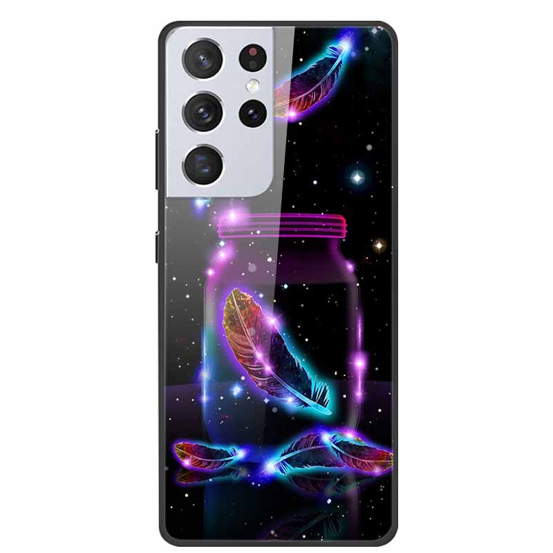 For Samsung Galaxy S25 Ultra Tempered Glass Case Back Cover Hard Phone Cases for SamsungS25 ULTRA 5G SM-S938B Protective Capa