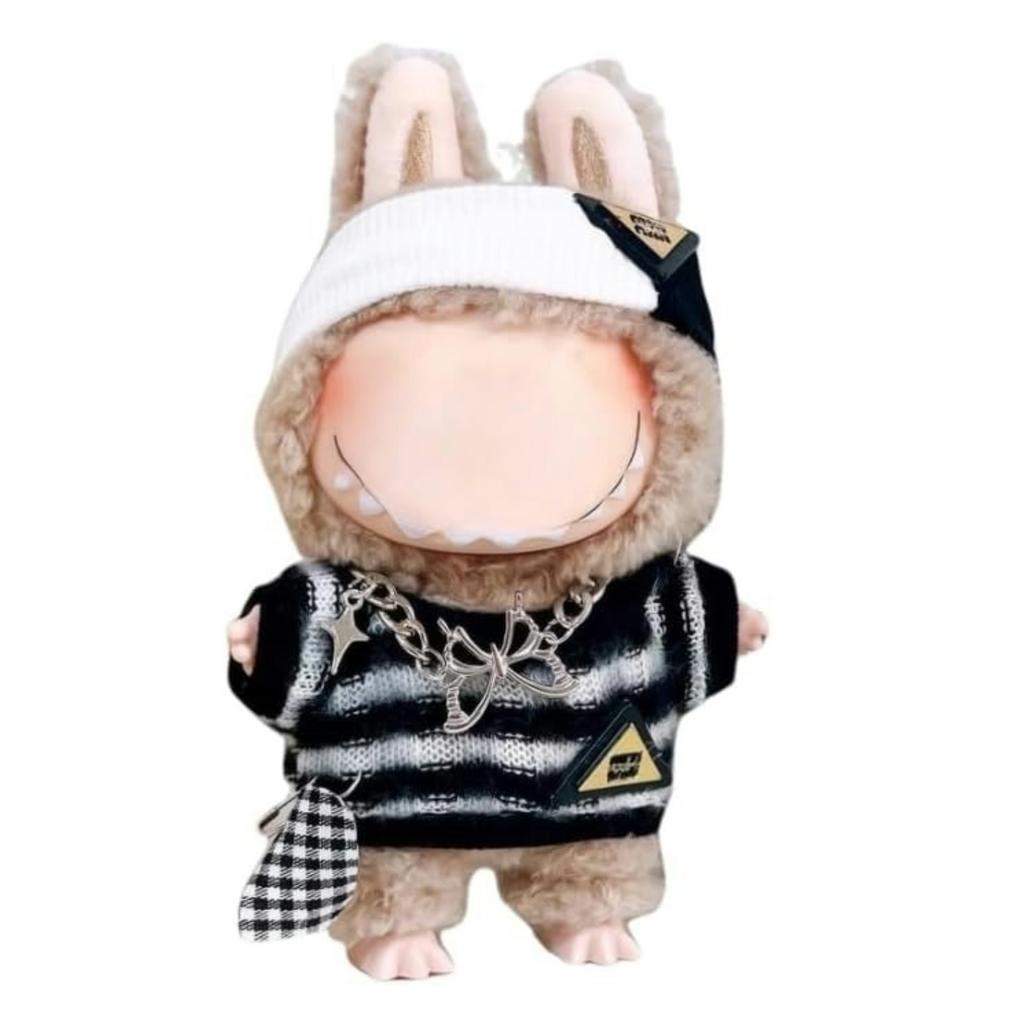 Doll Clothes Compatitable with Labubu 6.7 Inches Cute Doll Dress Up Clothes Doll Accessories for Labubu Plush Doll(NO Doll)