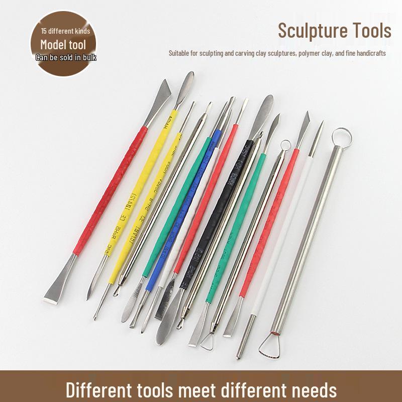 15-teiliges Edelstahl-Töpfer- und Polymerkneten-Modellierwerkzeug-Set