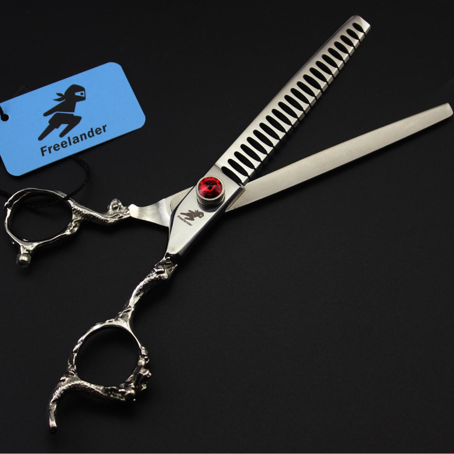 7.0 Dragon Handle Serrated Gem Fish Bone Hair & Pet Shears 7-inch Serrated Shears
