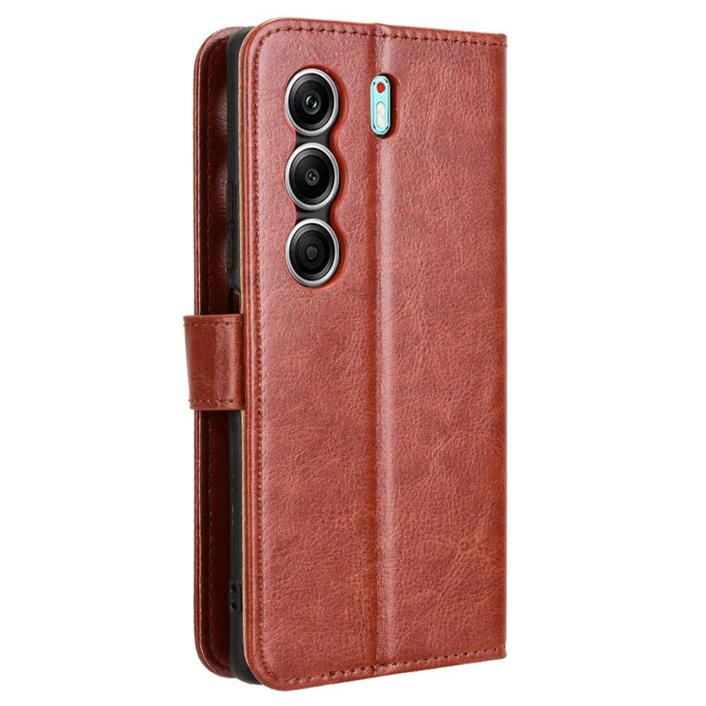 Für TECNO Camon 40 4G CM5 Hülle Crazy Horse Textur PU Leder Handy Brieftaschenhülle