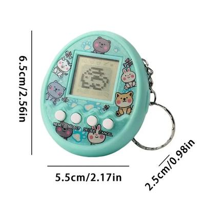 Cute Cartoon Mini Handheld Electronic Pet Game Console Random Color Virtual Pet Raising Machine Electronic Toy