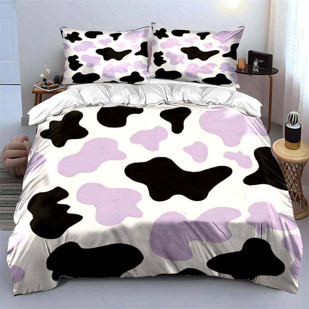 Cow Print Bedding 3-Piece Set Bedding Duvet Cover Set Duvet Cover Pillowcases (1 * Duvet Cover 2 * Pillowcases, without duvet insert)