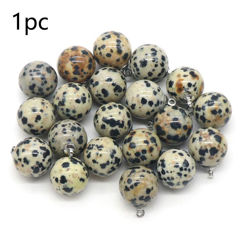 1pc 12mm Round Pendant Natural Stone Ball Carved Agates Quartz Crystal Charms Jewelry Making DIY Necklace Earrings Gift
