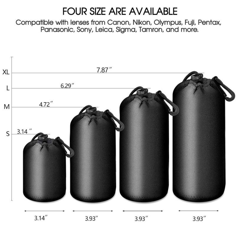 Portable Camera Lens Pouch Protector Bag DSLR Case S
