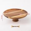 Vintage Acacia Wood Footed Cake Stand