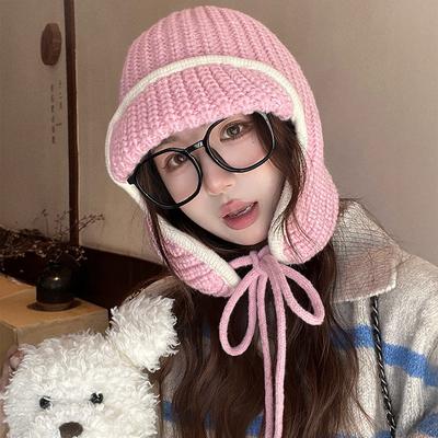 Korean Knitted Ear Protection Flying Hat Women's Warm Thickened Lei Feng Hat Cold Protection Small Ear Protection Wool Hat