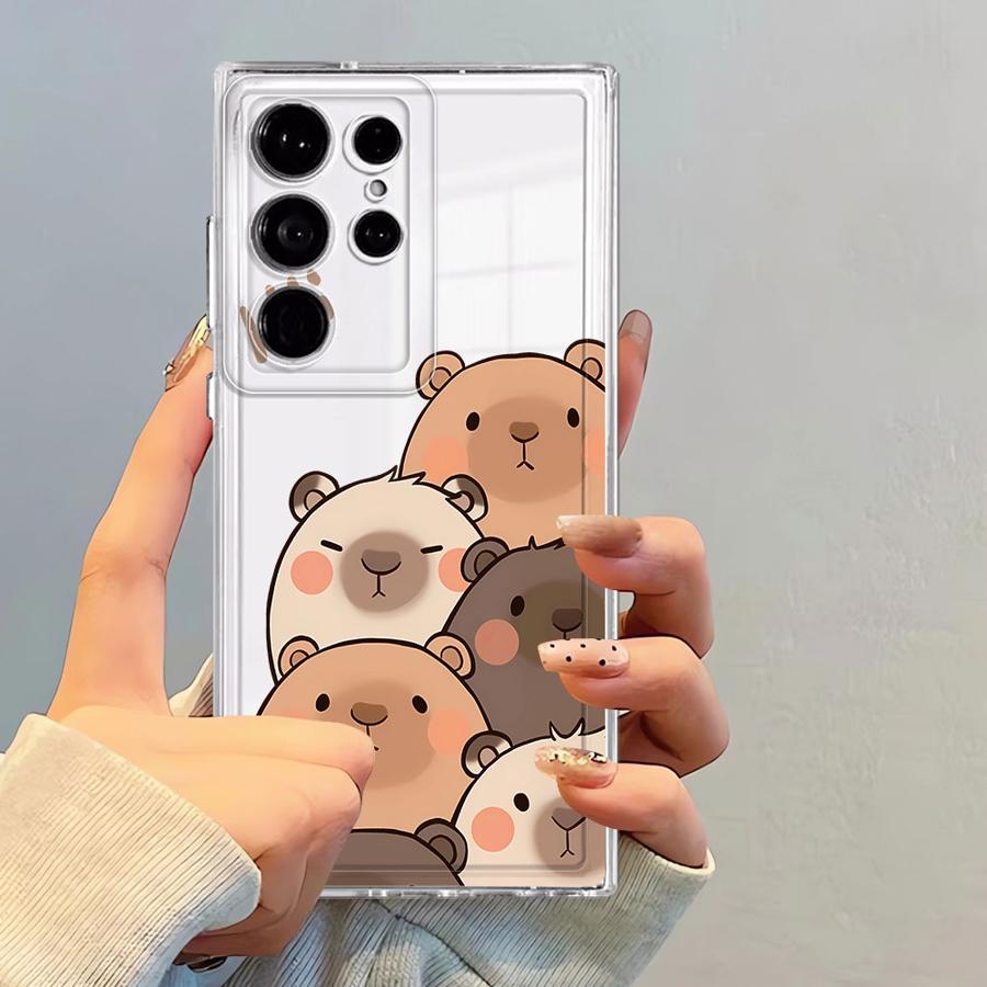 

Case for Samsung Galaxy S20 Plus S24 S23 Ultra S22 FE S25 Edge S21 Note 20 Ultra 10 Soft Phone Cover Cute Funny Capybara Galaxy S25