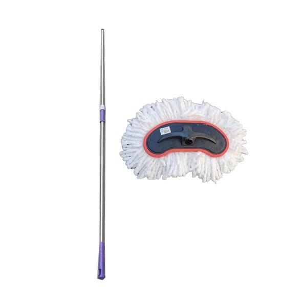 Telescopic Stainless Steel Car Wash Mop & Brush with Long Handle