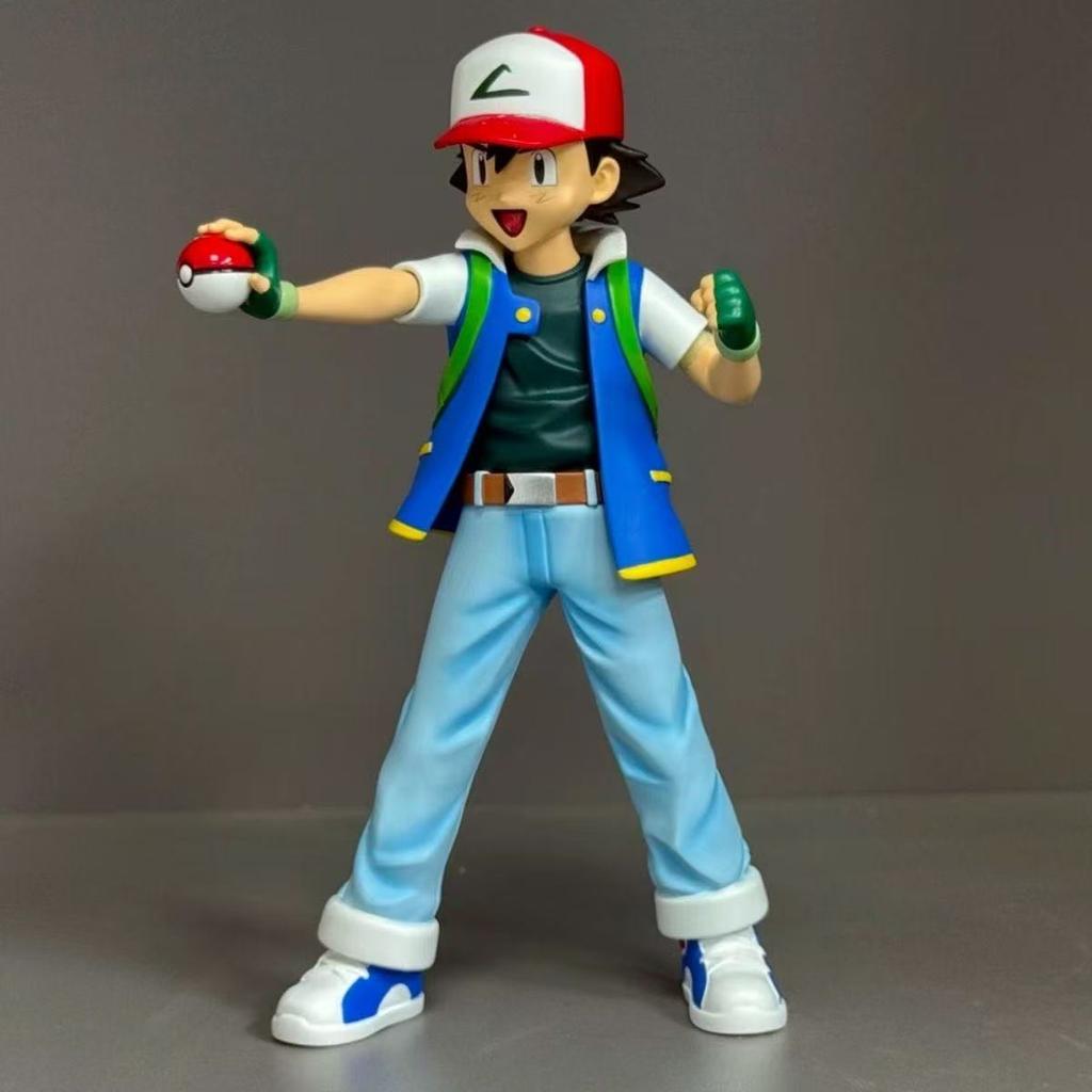 13cm Anime Pokemen Ash Ketchum Figur Pokemen Actionfigurer Pvc Samlemodell Leker Gaver
