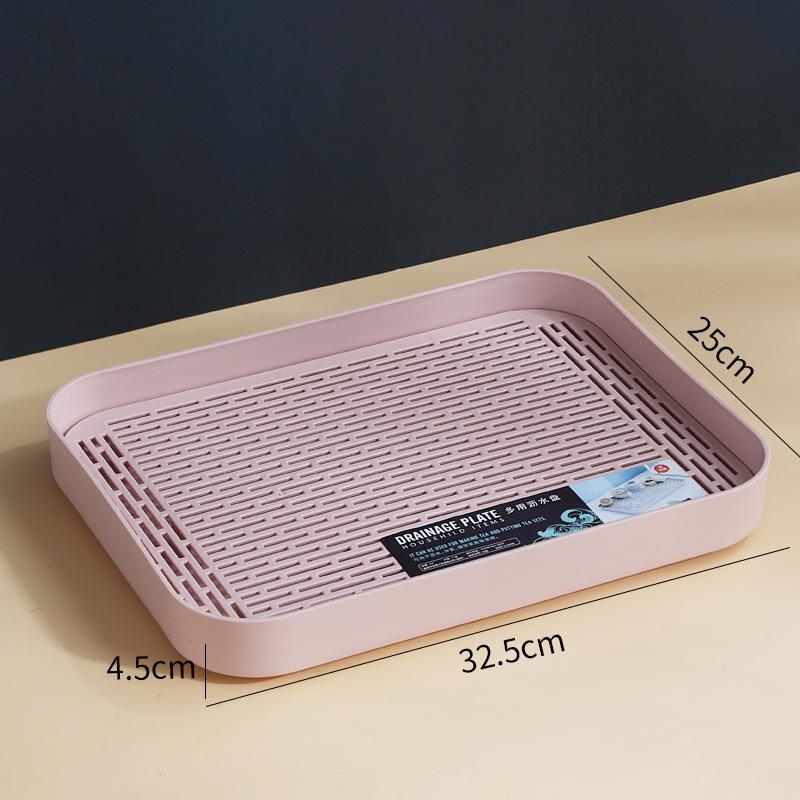 Double-Layer Plastic Draining Tray: Durable Household Tea, Bowl & Chopstick Storage Rack