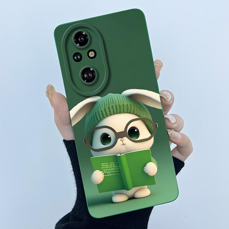 Cartoon Case For Honor 200 100 Honor200 Honor100 Pro Lite 5G Liquid Silicone Camera Lens Protector Phone Case Soft Back Cover