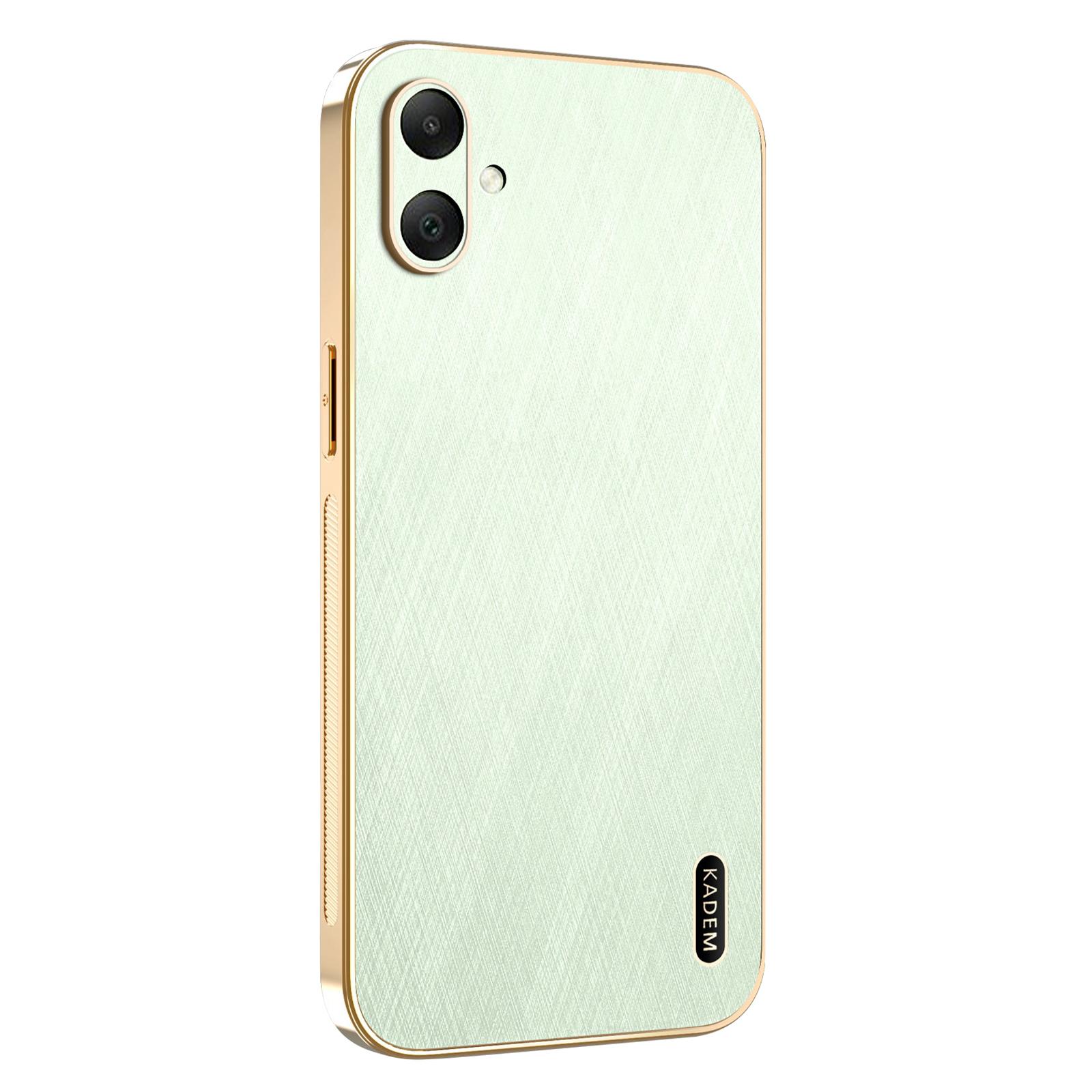 

KADEM For Samsung Galaxy A06 4G Case Electroplating Silk Texture PU+TPU Phone Back Cover Green